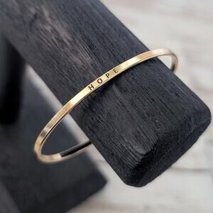 "Hope" Gold Tone Bangle / Bracelet Thin